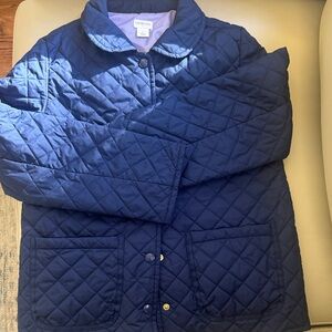 Dark Blue Girls Quilted Jacket by Crewcuts